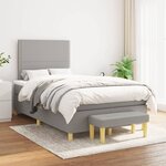 vidaXL Sommier à lattes de lit avec matelas Gris clair 120x200cm Tissu