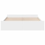vidaXL Cadre de lit avec tiroirs sans matelas blanc 180x200 cm