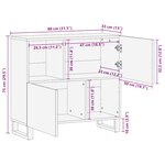 vidaXL Buffet noir 80x33x75 cm bois massif de manguier