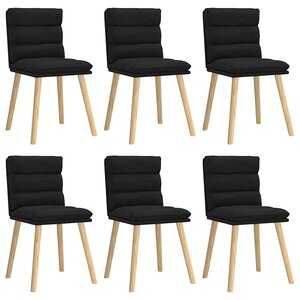 vidaXL Chaises à manger lot de 6 noir tissu