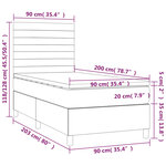 vidaXL Sommier à lattes de lit avec matelas Bleu 90x200 cm Tissu