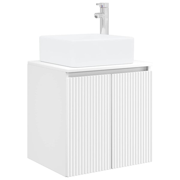 vidaXL Vanité de lavabo mural Blanc 53 x 35 x 63 cm Bois d'ingénierie