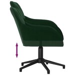 vidaXL Chaise pivotante de bureau Vert foncé Velours
