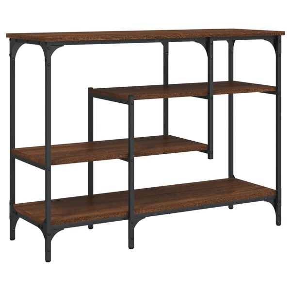 vidaXL Table console avec étagères chêne marron 100x35x75 cm
