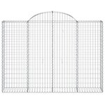 vidaXL Paniers à gabions arqués 7 Pièces 200x30x140/160 cm Fer galvanisé