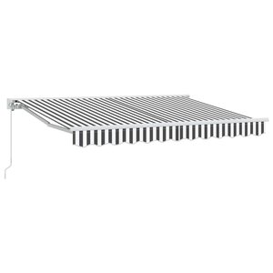 vidaXL Auvent rétractable manuel Anthracite et blanc 3 x 2 5 m