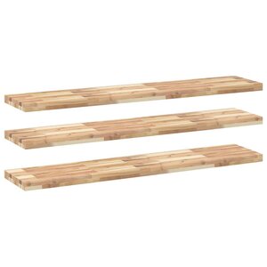 vidaXL Étagères flottantes 3 Pièces 160x30x4 cm acacia massif non traité