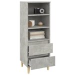vidaXL Buffet haut Gris béton 40x36x110 cm Bois d'ingénierie