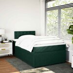vidaXL Sommier à lattes de lit et matelas Vert foncé 120x200cm Velours