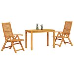 vidaXL Ensemble de salle à manger pour jardin 3 Pièces Marron