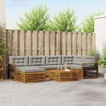 vidaXL Ensemble de canapés d'extérieur 7 Pièces Gris Naturel et Clair