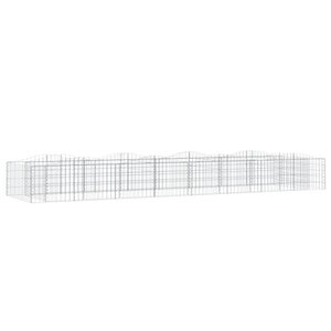 vidaXL Lit surélevé à gabions arqué 400x100x50 cm Fer galvanisé