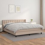 vidaXL Sommier à lattes de lit avec matelas Cappuccino 160x200 cm