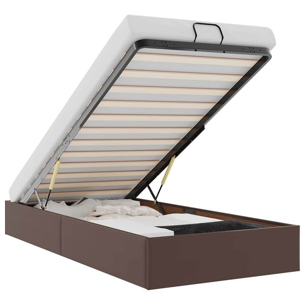 vidaXL Cadre de lit ottoman sans matelas marron 90x190 cm similicuir