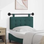 vidaXL Tête de lit suspendue Avec lumière LED Vert foncé Tissu