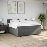 vidaXL Sommier à lattes de lit avec matelas Gris foncé 180x200cm Tissu