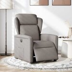 vidaXL Fauteuil inclinable électrique Taupe Tissu
