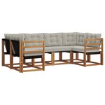 vidaXL Ensemble de canapés d'extérieur 6 pc Naturel et gris clair