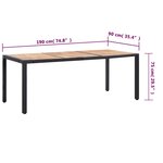 vidaXL Ensemble à manger d'extérieur 9Pièces coussins résine tressée noir