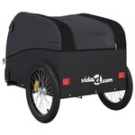 vidaXL Remorque de vélo noir 45 kg fer