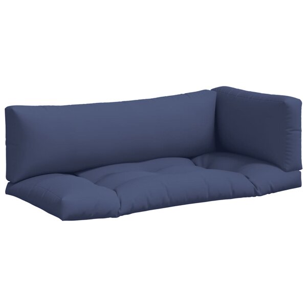 vidaXL Coussins de palette lot de 3 bleu marine tissu oxford
