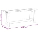 vidaXL Banc extérieur Marron 119 x 35 x 47 cm Bois de pin massif