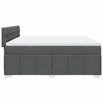 vidaXL Sommier à lattes de lit avec matelas Gris foncé 200x200cm Tissu