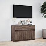 vidaXL Meuble TV avec LED chêne marron 91x34x61 cm bois d'ingénierie