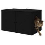 vidaXL Maison pour chat Noir 85 x 55 x 50 5 cm Bois d'ingénierie