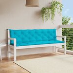 vidaXL Coussins de banc de jardin lot de 2 turquoise 200x50x7 cm tissu