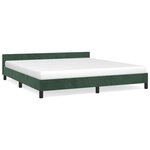 vidaXL Cadre de lit avec tête de lit Vert foncé 160x200 cm Velours