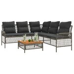 vidaXL Salon de jardin 2 Pièces avec coussins Gris Résine tressée