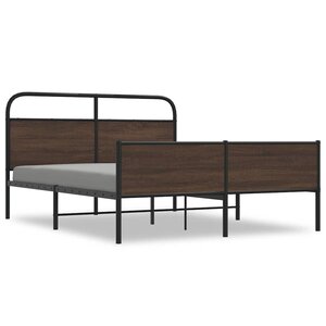 vidaXL Cadre de lit en métal sans matelas chêne marron 160x200 cm