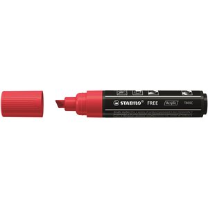 Marqueur pointe large FREE acrylic T800C rouge foncé STABILO