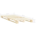 vidaXL Cadre de lit de palette Bois de pin massif 120 x 200 cm