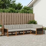 vidaXL Ensemble de canapés d'extérieur 5 Pièces Naturel et gris clair