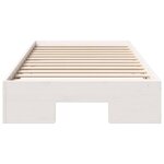 vidaXL Cadre de lit surélevé Blanc 90 x 200 cm Bois massif en pin