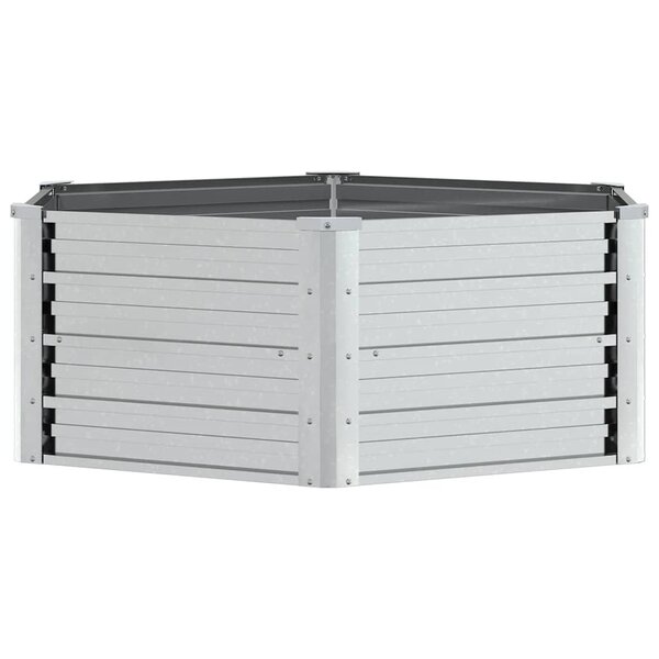 vidaXL Lit surélevé de jardin 129x45 cm Acier galvanisé Argenté