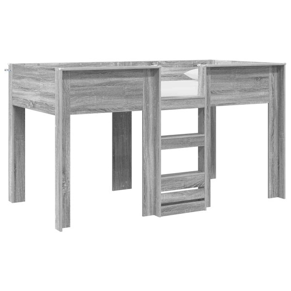 vidaXL Lit Superposé pour Enfants Gris Sonoma 90 x 200 cm