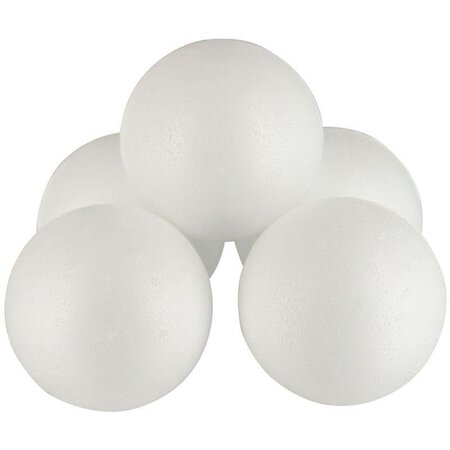 Lot de 5 boules polystyrène blanches  diamètre 7 cm  à décorer