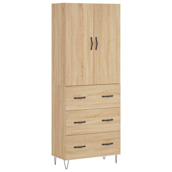vidaXL Buffet haut Chêne sonoma 69 5x34x180 cm Bois d'ingénierie