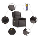 vidaXL Fauteuil de massage inclinable électrique marron foncé