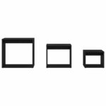 vidaXL Table Gigogne 3 Pièces Chêne noir Bois d'ingénierie