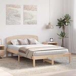 vidaXL Cadre de lit avec tête de lit Naturel 135 x 190 cm Pin massif