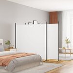 vidaXL Cloison de séparation 3 panneaux Blanc 525x180 cm Tissu