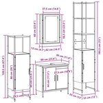 vidaXL Ensemble de mobilier de salle de bain avec étagère 4 Pièces Noir