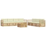 vidaXL Ensemble de canapés d'extérieur 8 Pièces Blanc et crème