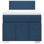 vidaXL Sommier à lattes de lit avec matelas Bleu 100x200 cm Tissu