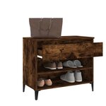 vidaXL Armoire à chaussures Chêne fumé 70x36x60 cm Bois d'ingénierie