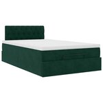 vidaXL Cadre de lit ottoman avec matelas vert foncé 120x200 cm velours